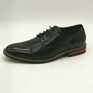 Jonsen Mens MY603‎ Lace Up Oxford Cushioned Insole Black Leather Sz 7 NEW